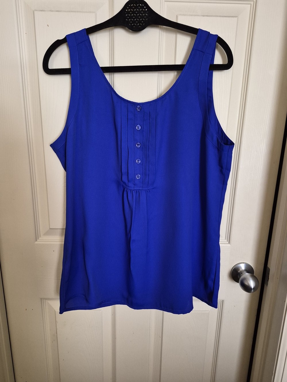 Ann Taylor Royal Blue Sleeveless Button-Front Camisole